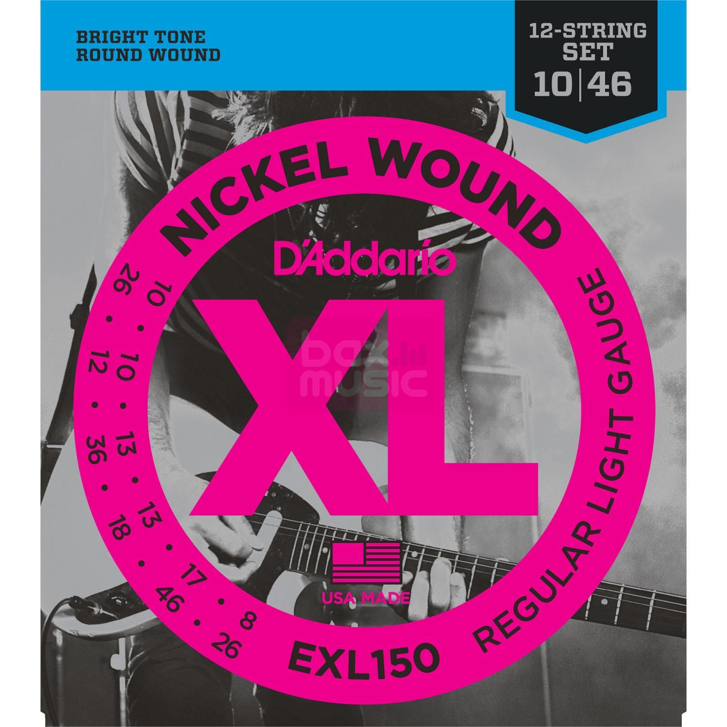 D'ADDARIO EXL150 snarenset voor 12-snarige elektrische gitaar