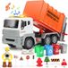 Camion jouet camion à ordures - Avec lumière et son - 11 panneaux de signalisation - 4 poubelles