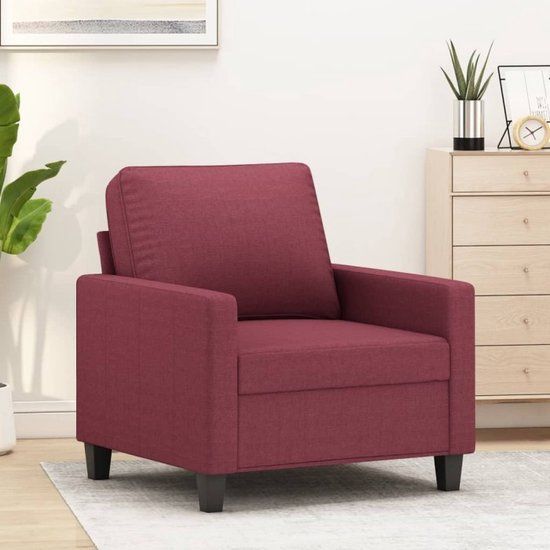 vidaXL Fauteuil Stof Wijnrood