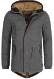 INDICODE JEANS Winterparka 'Barge' donkerbruin / basaltgrijs / olijfgroen