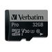 Verbatim PRO microSDHC-kaart 32 GB Class 10, UHS-I, UHS-Class 3 Incl. SD-adapter
