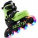 Suotu Patins à roulettes - Patins à roulettes réglables - Ligne : S78 - Patins à roulettes filles et garçons - Taille : EUR 28-30 - roues lumineuses - Vert/Noir