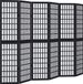 vidaXL Kamerscherm met 6 panelen massief paulowniahout zwart