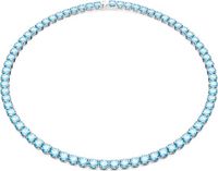 Swarovski Matrix Tennis Ketting Zilverkleur Blauw Kristal 41 cm
