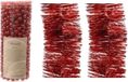 Merkloos / Sans marque Kerstversiering set van 2x stuks folieslingers en 1x stuks kralenslingers rood - Kerstslingers