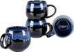 Bol Grote vintage keramische ontbijtkopjes set - 4 kopjes 500 ml - Blauw A2, Blue1