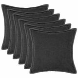 vidaXL - Kussensloop - 6 stuks - HOUTEN - Donkergrijs - 45 x 45 cm - Bouclé