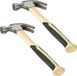 Relaxdays Klauwhamer Set van 2 - Amerikaanse Hamer - Ergonomische Handgreep - Fiberglas - Staal - Beige/Zilver