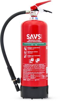 SAVS® Brandblusser Schuimblusser schuim 6 liter - 27A 113B - Fluor en PFAS vrij - Met montagebeugel - Schuimblusser - 6L