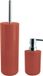 MSV Toiletborstel in houder 38 cm/zeeppompje 260 ml set Moods - kunststof - terracotta