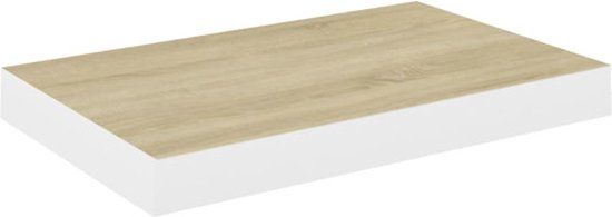 vidaXL Wandschap zwevend 40x23,5x3,8 cm MDF eikenkleurig en wit