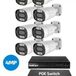 Ensemble de 8 caméras bullet POE, 4MP, avec un enregistreur NVR et un commutateur POE