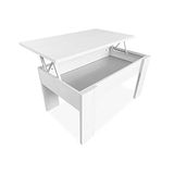Duérmete Online Salontafel, in hoogte verstelbaar, voor woonkamer of eetkamer, afwerking in poolgrijs, afmetingen: 90 x 50 x 46 x 57 cm, hout, 90 x 50 x 46 cm, 57 cm