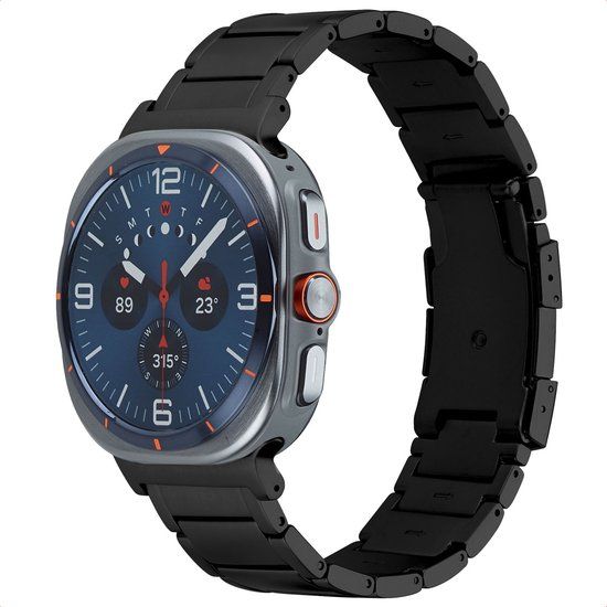 Accezz Mat Titanium bandje voor de Samsung Galaxy Watch Ultra 2 (2026) / Ultra (2024/2025) - Zwart