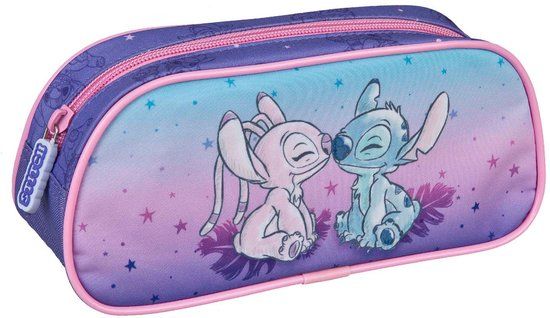 Lilo & Stitch Etui Meerkleurig Kunststof Soft case 2 Vakken Rechthoek Kinderen