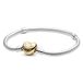 Pandora 580719 Armband zilver met rosékleurige hartsluiting 19 cm