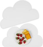 Merkloos Relaxdays Placemat Baby - Set van 2 - Antislip - Siliconen - 47,5x26,5 cm - Onderlegger Kinderen - Lichtgrijs