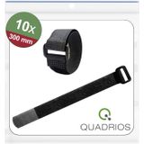 Quadrios 25CA572 Velcro cable tie For bundling Hook and loop part (l x w) 300 mm x 20 mm Black 10 piece(s)