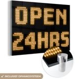 MuchoWow® Glass Painting 150x100 cm - Acrylic Glass Painting - Welcome Sign with the text 24 hours open - Photo on Glass - Paintings