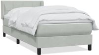 vidaXL Boxspringbed met matras, lichtgrijs, 90x220 cm, fluweel