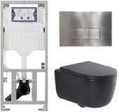 Geberit QeramiQ Dely Swirl Toiletset - Mat Zwart