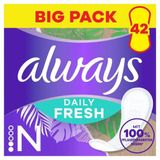 Always Daily Fresh Inlegkruisjes Long, met 100% plantaardige vezels, 38 stuks, zonder geur