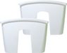 Prosperplast 2x stuks balkon railing opzet plantenbakken/bloembakken kunststof 24 x 28 x 20 cm parel wit kleur voor buiten