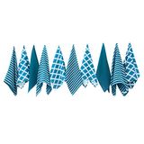 Penguin Home 3937 - Set van 10 theedoeken 100% katoen - Zacht - Duurzaam - Elegant blauw design met meerdere motieven Afmetingen - 65 x 45 cm,Pak van 10,Lichtblauw