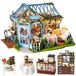 Bricolage maison de poupée en bois - Kit de construction échelle 1:24 - Avec meubles et boîte à musique
