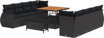 vidaXL Banc de jardin noir poly rotin