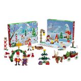PLUS PLUS Adventskalender 2024 met 25 verrassingsgeschenken, bevat 600 delen - bouwspel - kerstcadeau voor jongens, meisjes, kinderen vanaf 5 jaar