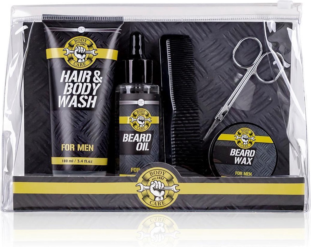 ACCENTRA Baard verzorging set Musk – B&B Tools - Stoer cadeau voor mannen - baard olie, baard wax, hair & body wash, baard schaar en kam
