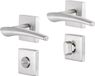 Impresso Sheffield Poignée de porte - Pour intérieur - Carré avec rosace toilette carrée - Inox - 2 pièces