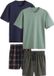 Next - Heren - Pyjamaset van jersey met korte mouwen, set van 2 - Navy Blue/ Green
