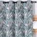 HomeMaison Rideau imprimé exotique polyester bleu 135x250 cm