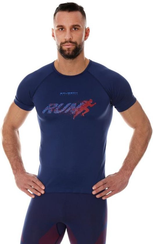 Brubeck Heren Running Air Pro Hardloopshirt - verkoelend door NilitÂ® Breeze - Blauw - M