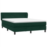 vidaXL Boxspring met matras fluweel donkergroen 160x220 cm