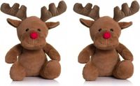 Mumbles Top Tex Group Sprl Set van 2x stuks pluche rendieren knuffel van 30 cm