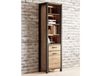Armoire colonne ATIK 1 porte 1 tiroir noir mat/chêne taurus avec LED
