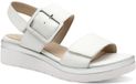 Tamaris Comfort Platte damessandalen met gesp, sleehaksandalen, wit/zilver, maat 39 EU