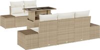 vidaXL Tuinbank Set 6-delig Beige en Crème