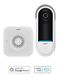 omajin Sonnette intelligente - HD - incl. Chime - Appel bidirectionnel - Étanche - Détection de mouvement - incl. 64 MicroSD - Blanc