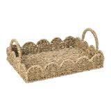 Household Essentials Zeegras dienblad met geschulpte rand, naturel