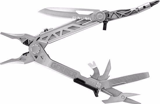Gerber Center-Drive PLUS Multitool - Grijs - 14 functies - RVS - Inclusief bit set en leren hoes