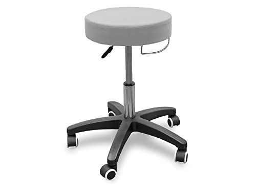 QUIRUMED Kruk met rolvoet en handdoekhouder zilver