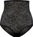 Bye Bra Kanten Slip met Hoge Taille en Vormgevende Vormgeving Zwart L