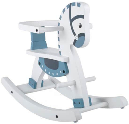 Bandits & Angels Houten hobbelpaard met beugel wit - grijs