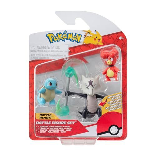 Pokémon Battle Figure Set - Magby, Squirtle, Alolan Marowak