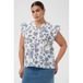 Kaffe Curve gebloemde top broderie blauw