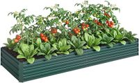 Outsunny tuinbed - Staal - 241x90,5x30cm - Groen